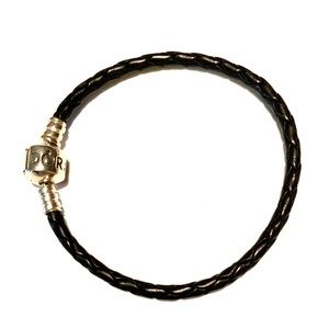 Pandora Black Leather Charm Bracelet